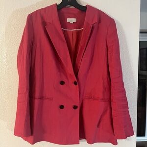 LOFT Vibrant Red Double-Breasted Blazer